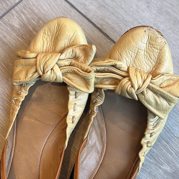 CHLOE Authentic Leather Two Tone Bow Ballerina Slippers Size 37.5 / 6.5 - Picture 11 of 12